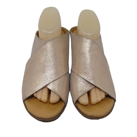Korks by Kork-Ease Violetta Wedge Sandals Womens 10 Cork Pink Glitter Leather - Picture 4 of 10